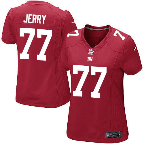 Women's Elite John Jerry Nike Jersey Red Alternate - #77 NFL New York Giants